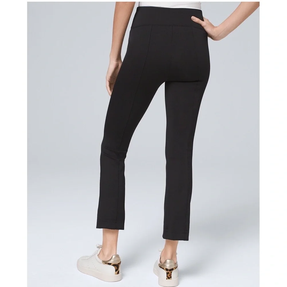 WHBM SCUBA KNIT BOOTCUT CROP PANTS